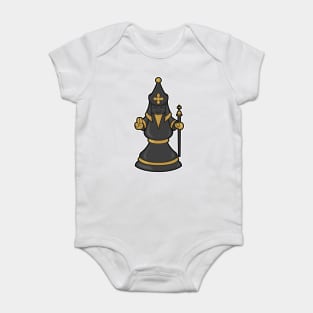 Chess piece Bishop at Chess with Staff Baby Bodysuit